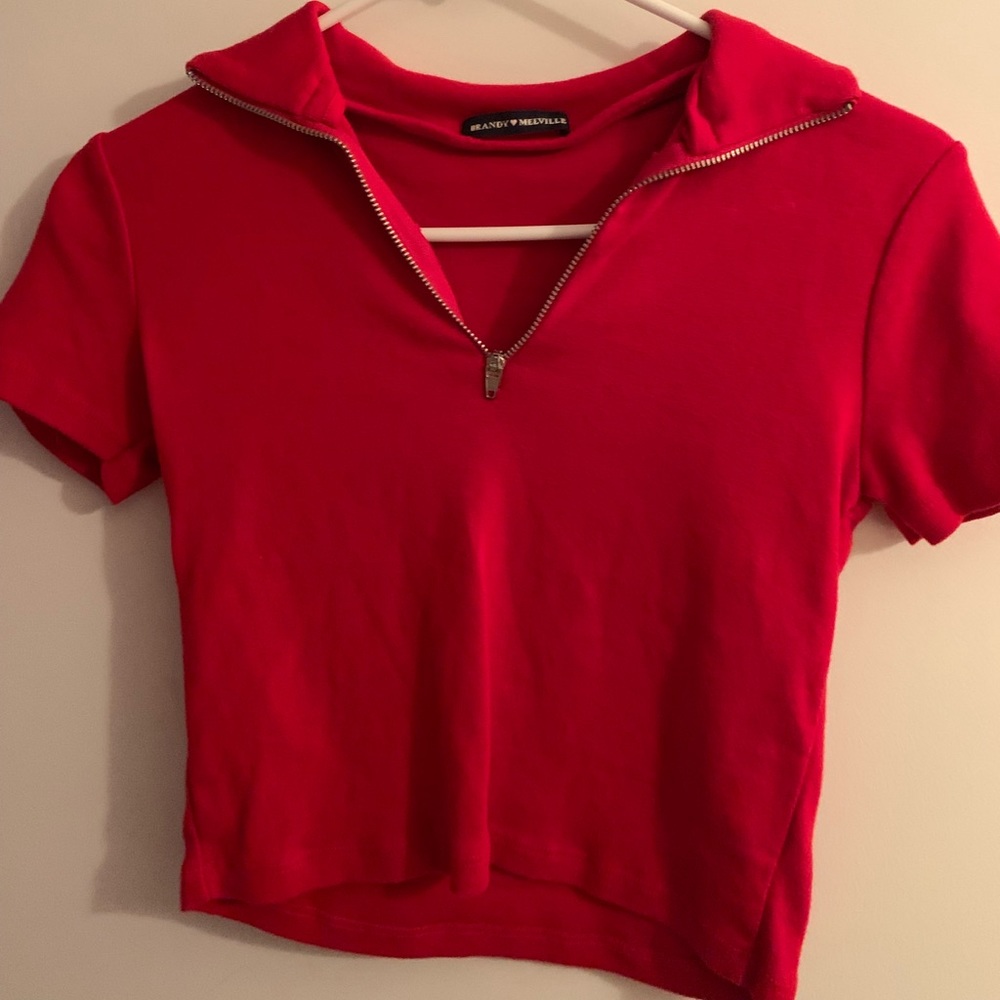 Brandy Melville Red Crop T-shirt
